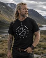 Vegvisir Shirt | Viking Compass Tee | Norse Warrior 120 black