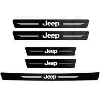 1/4/5 vnt. Automobilio durų slenksčio apsauginė lipdukas Anglies pluošto atsparus įbrėžimams plėvelė Jeep Wrangler Grand Cherokee Avenger Wagoneer