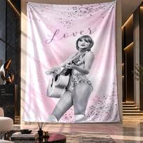Wall Hanging Tapestry,Taylor Swift Printed Fabric Backdrop For Dorm Room Party Decoration 100cmx150cm white
