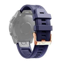 Silikoninis laikrodžio dirželis su rožinio aukso spalvos sagtimi, 20 mm, Garmin Fenix 6S For Garmin Fenix 6S tamsiai mėlyna spalva