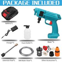 1000W AC 100-240V 88VF Cordless High Pressure Washer Water Spray Guns With 15000mAh Battery Car Wash Cleaning Machine for 18V Battery 1 x Battery blue