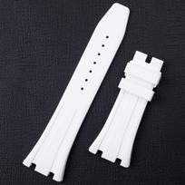 Minkštos gumos kokybės 26 mm pločio laikrodžio apyrankė 41 mm ciferblato AP dirželiui Audemars Piguet laikrodžiui 15400/15500 Sulankstoma sagtelė Black Connection&Without Buckle šviesiai mėlyna spalva