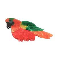 Colorful Bird Hair Claw Clip Strong Hold Non Slip Parrot Sparrow Hummingbird Shape Hair E red