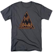 Def Leppard Distressed Logo T-shirt Mens Licensed Rock Band Tee Charcoal L black