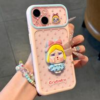Taškinė verkiančio kūdikio lėlė tinka Apple promax mobiliojo telefono dėklui mergaitėms aukštos vertės/skaidrus animacinis apple 13pro