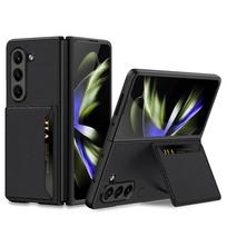 for Samsung Galaxy Z Fold 5 Card Bag Plain Leather Case Anti-fingerprint Delicate Touch Drop-proof Full Protection Cover For Galaxy Z Fold 5 juoda
