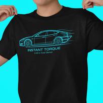 Electric Car Instant Torque T-Shirt | EV Racing Graphic Tee S black