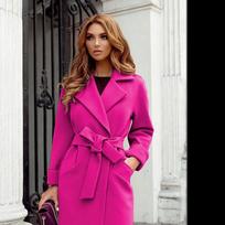 Rudens ir žiemos mados plonas vilnonis paltas M pink