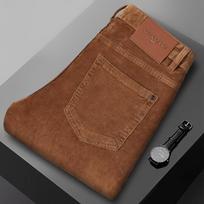 Rudens ir žiemos velvetinės džinsinės kelnės vyriškos slim-fit elastinės kelnės madingas prekės ženklas lengvo prabangos laisvalaikio kelnės 29 brown