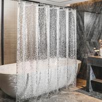 3D Pebble Clear Shower Curtain Liner with Magnets Hooks Fashion Plastic Bathroom Curtain for Bathtubs Bath Decor 90x200cm