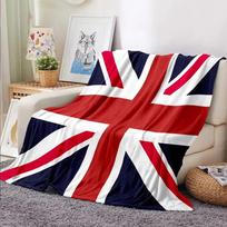 UK Beige Union Jack Flannel Throw Multifunctional Travel Blanket Gift for Export Trade 75cm*90cm red