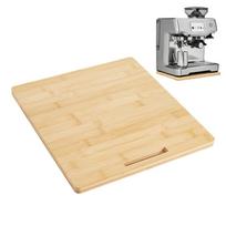 1pc Bamboo Coffee Machine Display Bases Rectangle Moccasin 350x320x15~35.5mm Hole: 100x15mm beige