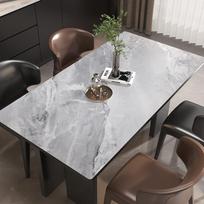 Pu Marbling Table Cloth Flexible Tablecloth Liquid Film Oilcloth for Table Anti-skip Floor Mat Table Protector Cover Leather Pad 80X80CM