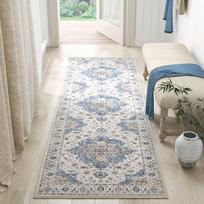 Bohemiškas ilgas kilimas Neslystantis Lengvas Koridoriaus Virtuvės Grindų Kilimėlis Retro Miegamojo Kilimas Namų Dekoras 60x200cm 24x80inch white