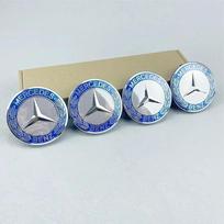 4 vnt. 75 mm mėlynas ratlankio dangtelio emblema ženklelis Mercedes Benz C180 C200 E200 E260 E300 ML350 A1714000025 W230 W210 W211 W221 W219 beige