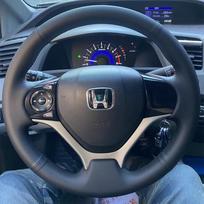 Mikropluošto odos automobilio vairo apdangalas Pynimas Honda Civic 9 kartai 2012 2013 2014 m. Rankomis siūtas automobilio interjeras gray
