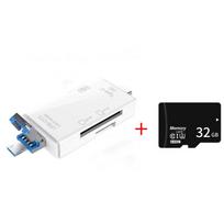 6 viename kortelių skaitytuvas 5Gbps didelės spartos C tipo perdavimas OTG SD TF kortelių skaitytuvas USB 3.0 Micro USB Flash Drive Adapter Plug and Play balta