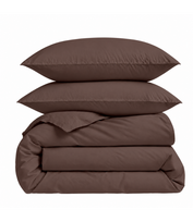 Premium satino patalynės komplektas „Brown“ (200x220 cm)
