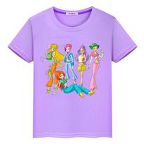 vaikiški marškinėliai berniukui 10 metų Winx paveikslėlis 100% Medvilnė anime Trumpas Animacinis Winx Mielos Viršūnės pride marškinėliai y2k mergaitės drabužiai kūdikių drabužiai 110 pink