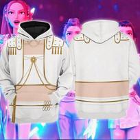 Madingas moteriškas Kpop Rumi medžiotojų realistiškas 3D spausdintas gobtuvas Viršutinis drabužis mergaitei Cosplay kostiumas Vaikų madingas gobtuvas Džemperis 130 white
