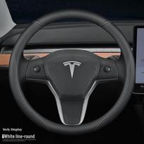 Tesla Vairaračio Dangteliai: Natūrali oda, Neslystantis, Visų sezonų, Tinka Model 3/Y/X/S 36cm (Model 3 and Y)