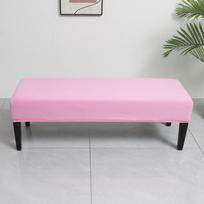 Stretch Milk Silk Solid Color Bench Cover Removable Washable Stain-Resistant Shoe Changing Bench Slipcover Home Hotel Decor gray