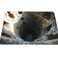 3D Skylės Kilimas Realistiška Bedugnė Grindų Kilimėlis Juokingas Optinės Iliuzijos Kilimas su Neslystančiu Pagrindu Įėjimui Svetainei Vonios Kambariui 40*60cm black