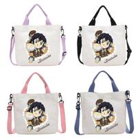 Anime Demon Slayer Drobės Kryžmai Nešiojama Rankinė Kamado Tanjiro Nezuko Animacinis Raštas Spausdinta Peties Rankinė Kelionėms Laikymo Rankinė Dovanų Pink-1PCS white