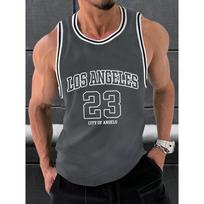Vasaros vyriški krepšinio marškinėliai be rankovių Sporto salės Fitneso T-shirt Hip Hop marškinėliai be rankovių Vyriški greitai džiūstantys 23 Krepšinis XL brown