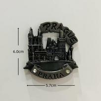 Vintažinis metalinis šaldytuvo magnetukas Europos miesto lankytinas objektas Šaldytuvo lipdukas Kelionės suvenyras Kolekcionuojamas daiktas Namų dekoras Dovana black