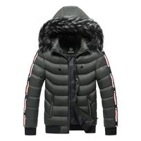 Vyriškas neperšlampamas gobtuvas kailinė apykaklė Parka Striukė Paltas Vyriški Rudens mada Kasdieniai parkai Vyrai Žiema Šilta XXXXL black