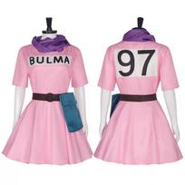 Dragon Ball Bulma kasdienis Cosplay kostiumas, Anime atributika Helovino vaidmenų žaidimo apranga 150 pink