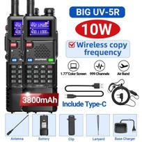 2PCS Baofeng UV-5RH 10W Air Band Walkie Talkie Multi Band Wireless Copy Frequency 999CH NOAA Long Range Ham Radio Upgraded UV-5R US