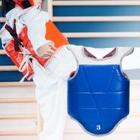 Karate krūtinės apsauga Bokso kūno apsauga Apverčiama Mma įranga Apsauginė pagalvėlė kovos menams L gray