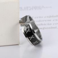 Madingas nerūdijančio plieno romėniškas skaitmuo besisukantis poros žiedas Size 7 gray