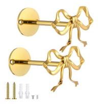 2 vnt. metaliniai lankai užuolaidų laikikliai, montuojami ant sienos, nerūdijantys, sunkūs, auksiniai užuolaidų surišimai svetainei, miegamajam 2pcs beige