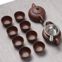 Handmade Purple Clay Kung Fu Tea Set Yixing Teapot Drinkware Tea Pot Cup Set ,Zisha Ceramic Chinese puer Teaset kettle gray