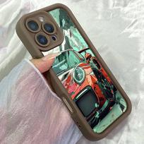 JT508 Sportinio Automobilio Grafinis Menas iPhone 17 16 15 14 Pro Max Samsung S26 S25 Ultra A17 A07 A56 A16 A06 A05 Xiaomi 15T Redmi 15c 14C Minkštas dėklas Redmi 15C 4G/5G(171.6) ruda
