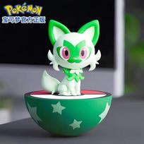 Pokemon Anime Tumbler Ornament Pikachu Gengar Sylveon Sprigatito Sit in Rows Figure Wobble Doll Ornament Desktop Decoration gray