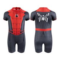 Vaikų Spider-Man maudymosi kostiumas Superherojus apsauginis nuo saulės greitai džiūstantis su UV apsauga vasarinis trumpomis rankovėmis vientisas 140 juoda