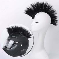 Sintetinės spalvos skiauterės mohawk perukas vyrams, moterims, vaikams Madingas šventinis keistas perukas Cosplay, Helovino vakarėliui, Crazy Hair Day black