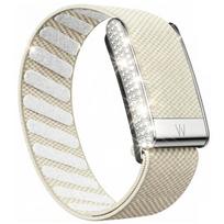 Only for WHOOP 5.0 Crystal Watch Strap Band Nylon W Logo Bracelet Woven Elastic Shiny Diamond Sports Replacement Wristband For WHOOP 5.0 beige