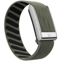 Only for WHOOP 5.0 Crystal Watch Strap Band Nylon W Logo Bracelet Woven Elastic Shiny Diamond Sports Replacement Wristband For WHOOP 5.0 žalia