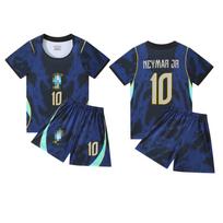 Kids Football Suit Club Jersey World Cup Soccer Shirt, Breathable Sports Tee, Boys Girls Training Match Outfit, Quick Dry Short Sleeve Set 16 yards/100