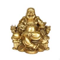 Juokdarys Buda Statulėlė Feng Shui su Turto Ingotu Sėkmės Lentynai, Prieškambariui beige