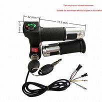 Electric Vehicle Throttle Twist Grip with Four-Light and Reverse Voltage Display Regular lock throttle with reverse voltage display black