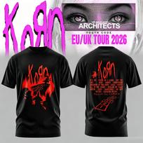 Unisex Korn Eu Uk Tour 2026 Tshirt Double Sided Graphic Numetal Band Oversized Streetwear Short Sleeve Tee 2XL purple