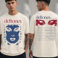 Vintage Deftones Eu Uk 2026 Tour TShirt DoubleSided Eyes Graphic Print Unisex Rock Band Oversized Short Sleeve Streetwear Tees 2XL white
