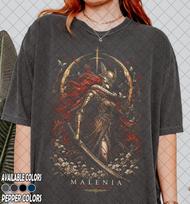 Vintažiniai Comfort Colors Elden Ring Malenia marškinėliai, Miquella ašmenys, Žaidėjo gerbėjo marškinėliai, Dovana moterims ir vyrams Unisex marškinėliai 2XL gray