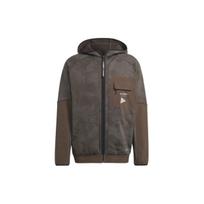 Adidas Terrex And Wander Fleece Jacket Shadow Print Zip Long Sleeve Coat Men Jacket Olive HR7140 S gray